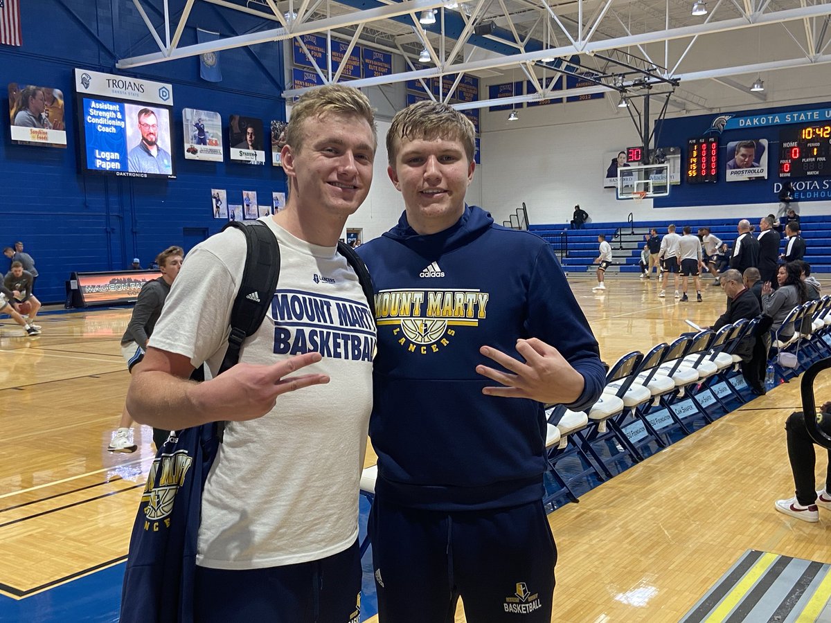 Good seeing these two out competing for ⁦<a href="/MMULancersMBB/">Mount Marty Men’s Basketball</a>⁩. Nice game fellas! #CardinalProud