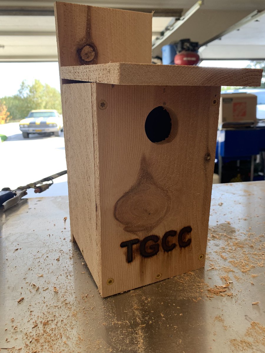 trsturf's tweet photo. Western blue bird box version 1.0 @NativeBirdBoxes @AudubonIntl any tips on refinements? https://t.co/u2mF1ojNul