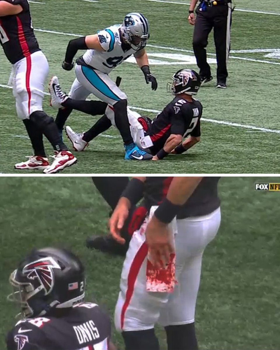 Matt Ryan's hand was stepped on: