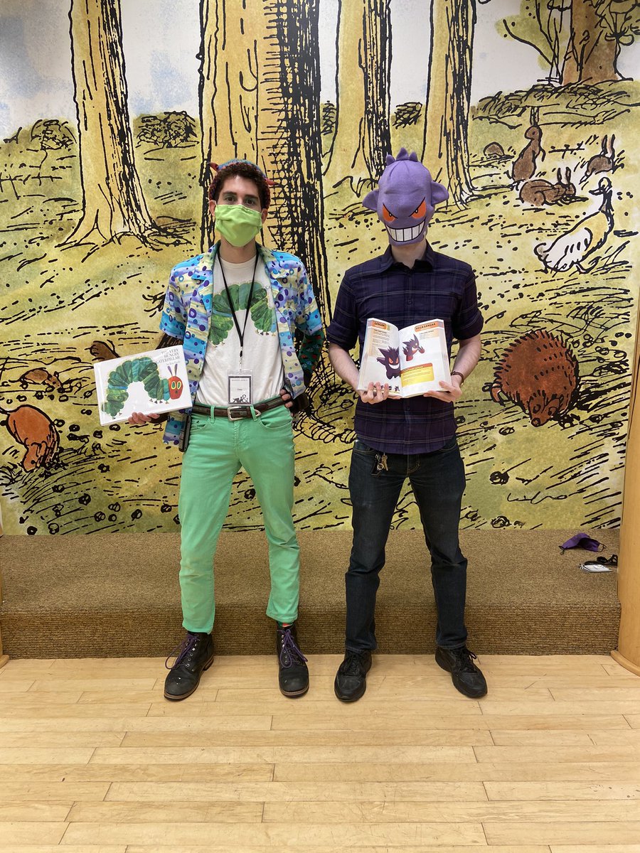 BNBucklandHills's tweet photo. The Very Hungry Caterpillar and the ghostly Pokémon Gengar stopped by today to wish everyone a Happy Halloween!! https://t.co/nf4xr9ewbK