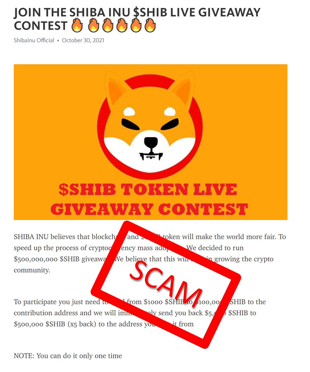 ShibInformer's tweet photo. There has been an increase in scam sites, and fake admins in @Twitter and @Telegram, and also fake groups promising "bonuses" like the ones you see here. Most use a very similar template. If you see something like this IT IS A SCAM. Be careful out there! https://t.co/HiJeGMH8o8
