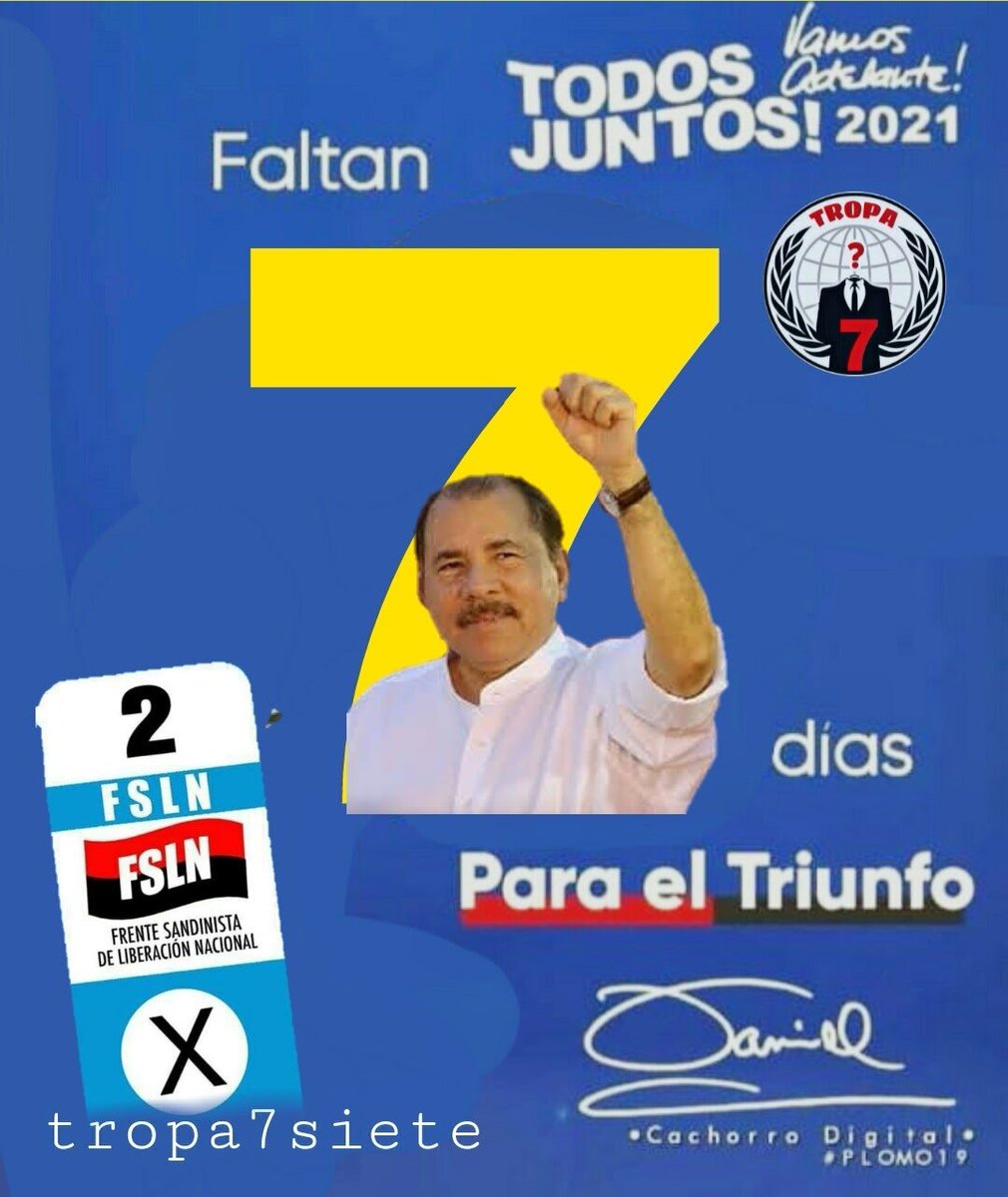 El pueblo es poseedor de su destino. La revolución la hacen los pueblos, por eso este 7 de noviembre el pueblo Revolucionario de #Nicaragua votará en la casilla 2
#TodosJuntosVamosAdelante 
#UnidosEnVictorias
<a href="/Estefaniazepa/">LavidadeEstefania</a> @Jessandinista <a href="/JaimeNindiri/">JaimeNindiri❤🖤</a> <a href="/osRey89/">Oswaldo Reyes</a> <a href="/Martha_Elena16/">🅼🅰🆁🆃🅸🅽🅰 ♥🖤 🐲 🇳🇮</a>
