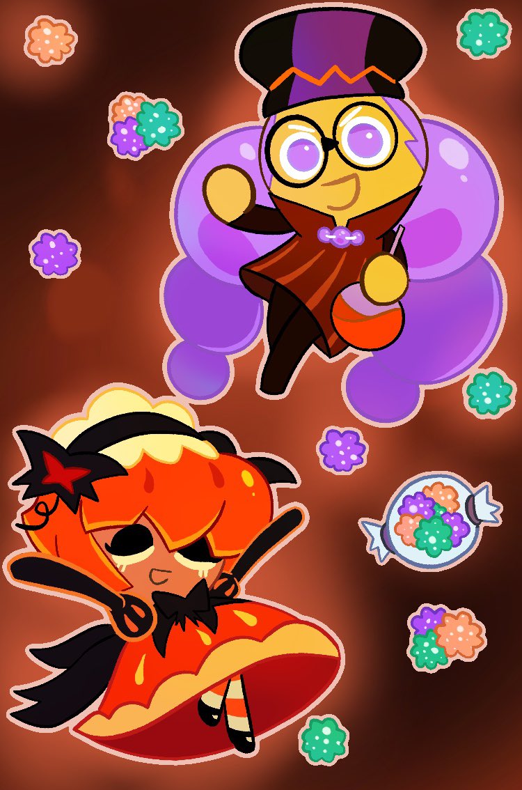 sketchiemix's tweet photo. Happy Halloween y’all! Here’s some art I made of more Pumpkin Pie and Alchemist!
•
•
•
#HappyHalloween #halloween #cookierun #cookierunkingdom #cookierunfanart #fanart #alchemistcookie #pumpkinpiecookie #digitalart #digitalartist #cuteart #halloweenart https://t.co/1skiuMV6JH