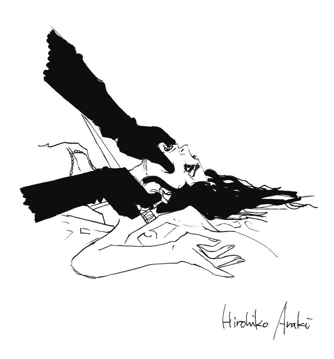 ByAraki's tweet image. Doodles from “Hirohiko Araki's Bizarre Horror Movie Analysis”. (2011)