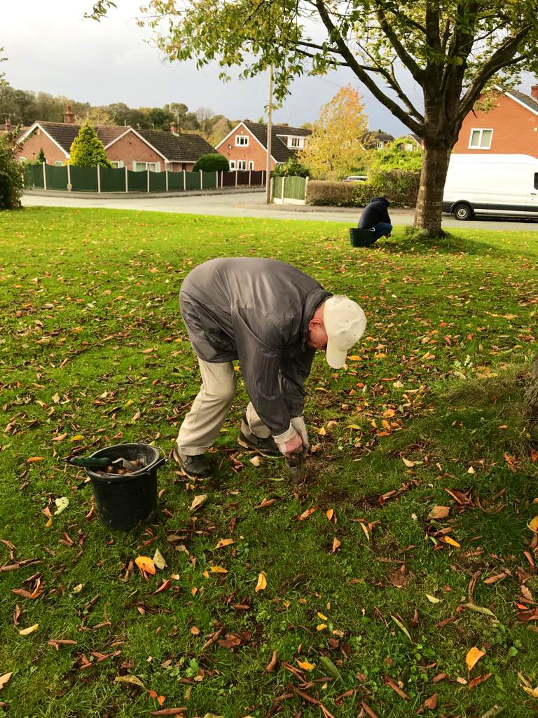 DebbieWallice's tweet photo. A cold &amp; wet afternoon, but thank you very much to the residents who joined me for this afternoon’s #BorrasInBloom bulb planting project! Over 150+ bulbs planted — and still more to do! @wrexham https://t.co/O7B2M3sA67