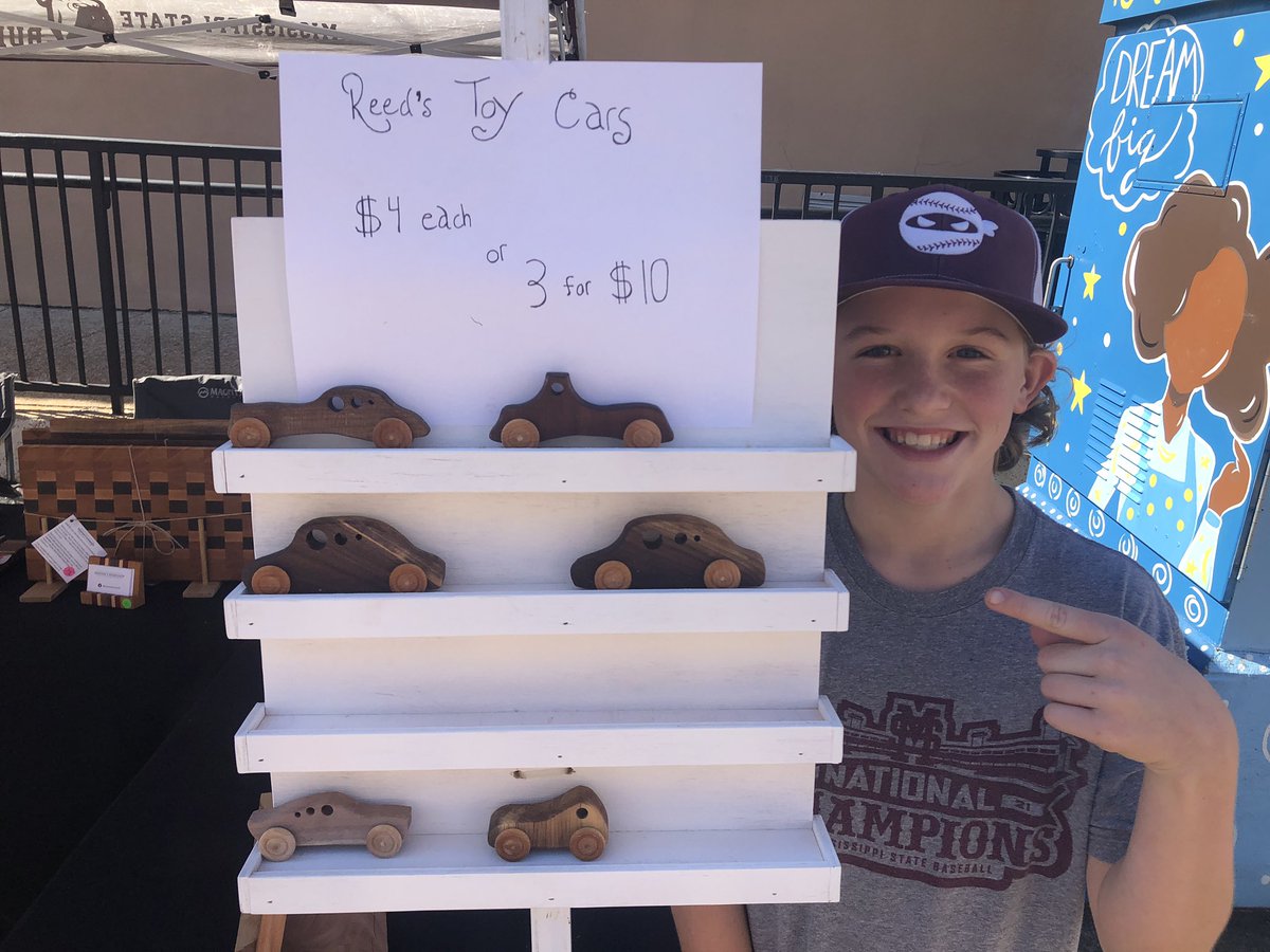 Selling some cars at the Sunday Funday market in downtown Starkville!
