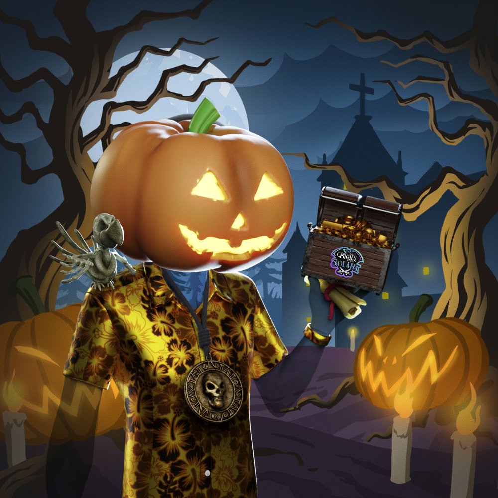 HAPPY HALLOWEEN SCALLYWAGS!

Our public sale ends in 6 hours (10:30PM UTC) AND WILL BURN ALL REMAINING SUPPLY! 

Last chance to mint at: mint.piratesofsolana.io for 0.75 SOL!

For a chance to win this 1-of-1 + 3 free mints:

1. Like &amp; RT
2. Tag 3 friends

#SolanaNFT #NFT #Solana