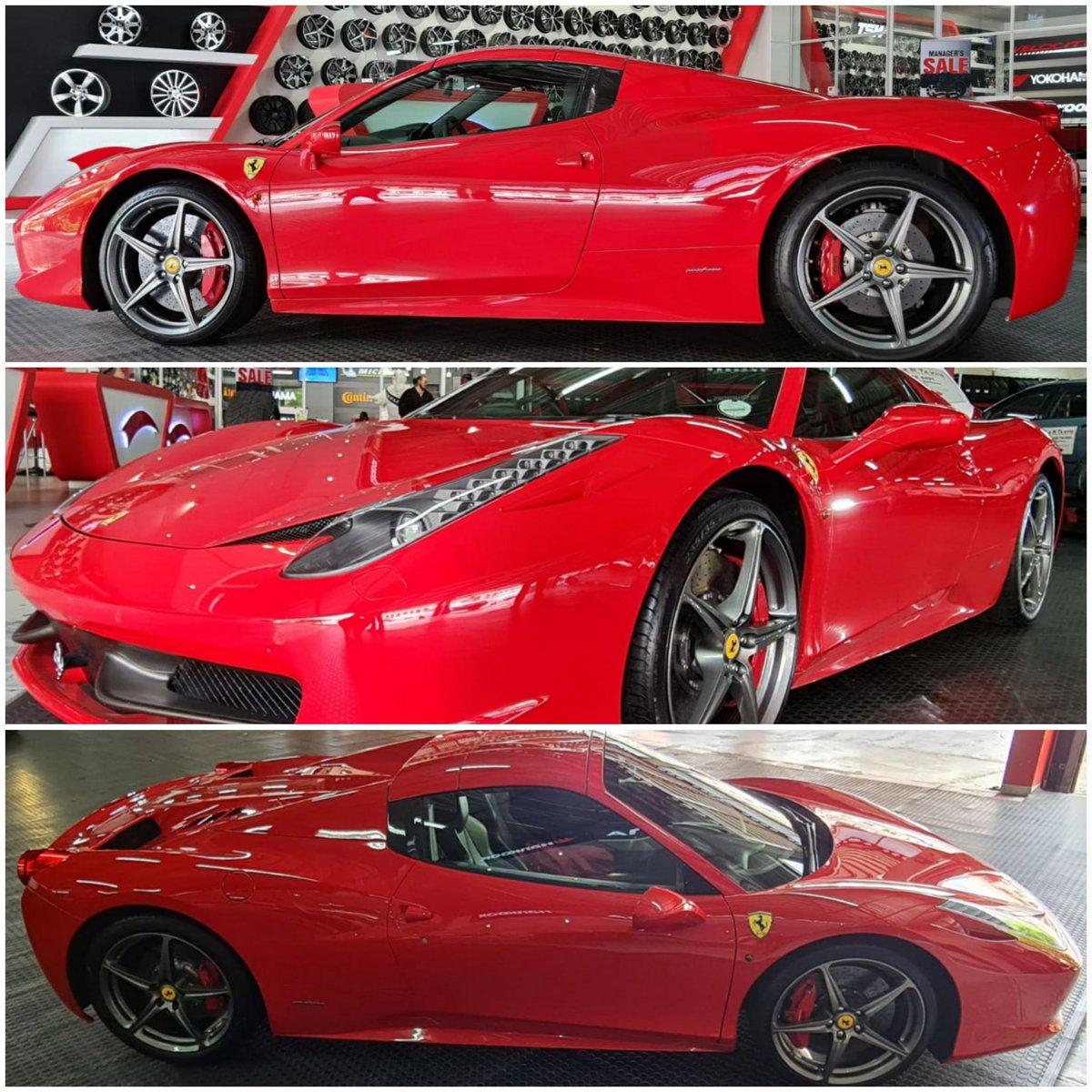 TigerWheelnTyre's tweet photo. #TigerWheelnTyreBloemfontein are keeping it chic & sexy with their latest #wheel & #tyre fitment on this fast & fiery #Ferrari
#Pirelli #PZero tyres & refurbished wheels from the #wheelrepair experts #WheelCollision
#TigerWheelnTyre today - where all safe journeys begin! https://t.co/OvOjO4Ji2z