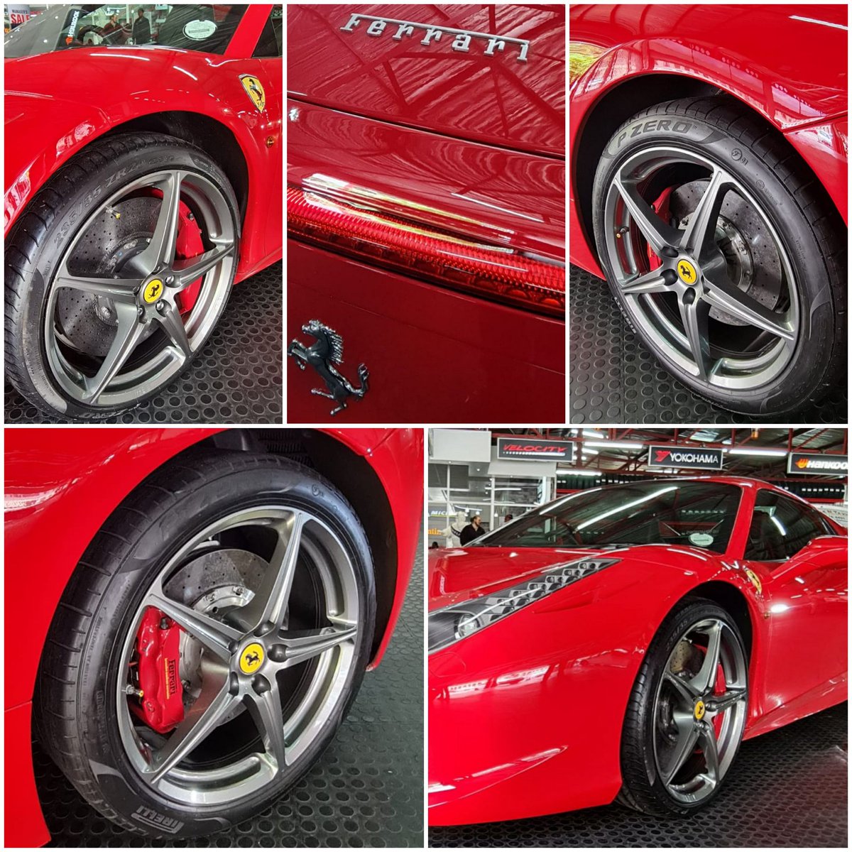 TigerWheelnTyre's tweet photo. #TigerWheelnTyreBloemfontein are keeping it chic & sexy with their latest #wheel & #tyre fitment on this fast & fiery #Ferrari
#Pirelli #PZero tyres & refurbished wheels from the #wheelrepair experts #WheelCollision
#TigerWheelnTyre today - where all safe journeys begin! https://t.co/OvOjO4Ji2z