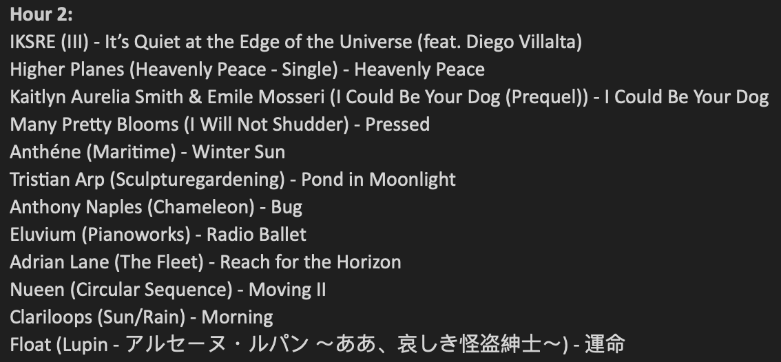 Tapeta Lucida airs tonight from 10 p.m. to 12 a.m. PDT on <a href="/nsprnews/">NSPR</a>  - 91.7 FM or mynspr.org

Tonight includes tracks from <a href="/EITS/">ExplosionsInTheSky</a> <a href="/iksre/">n</a> <a href="/many_blooms/">Many Pretty Blooms</a> and many more!

Full track list below