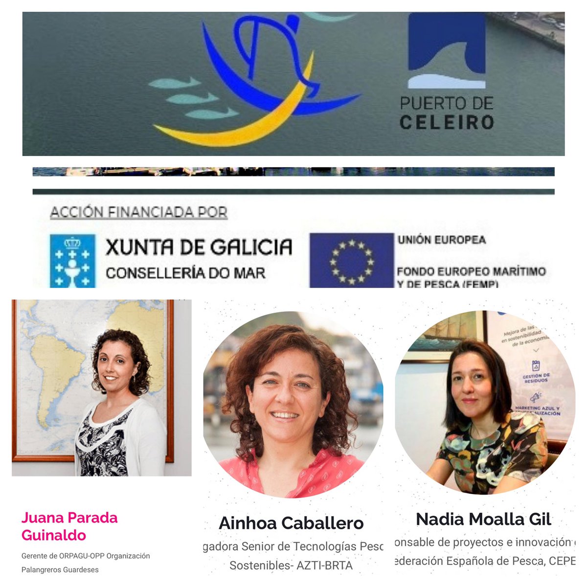 CofradiaCeleir1's tweet image. JORNADAS PESCA CELEIRO: Mirem Garmendia(OPEGUI-Federación Cofradias Guipúzcoa), Ainhoa Caballero ( AZTI BRTA), y Paloma Rueda (CETMAR), y Nadia Moalla (CEPESCA)tendrán un destacado protagonismo en el XXV Aniversario del congreso pesquero . Regístrate: jornadasceleiro.com