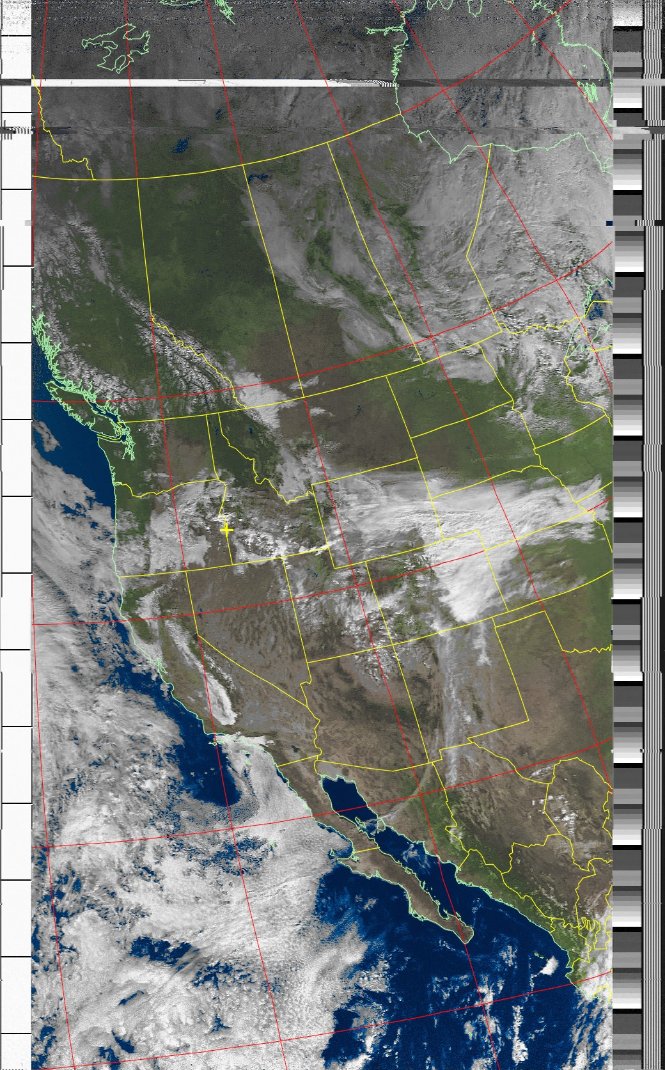 nearsys's tweet photo. NOAA 18 pass from a few minutes ago. The folks at #PublicLab are combining images from around the world. #Weather #satellite https://t.co/AQxqlIrNfn