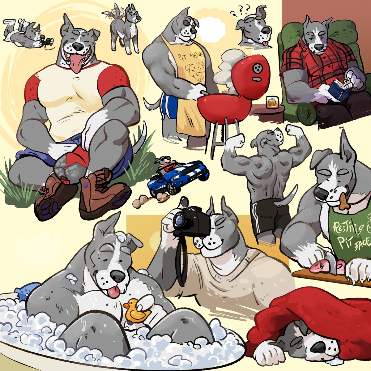 A sketchpage for @PupSageOnt! (Warning 🔞 account!) of one big puppy boy!!