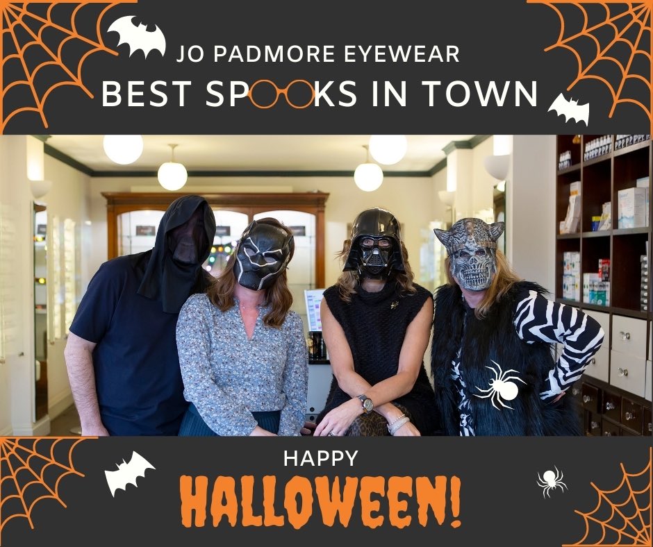 Are you tricking or treating today? 
*
Hope you’re all having fun despite the questionable weather.
*
Happy Halloween from us here at Jo Padmore Eyewear ☠️💀🧛🏻‍♀️🧙
*
*
#halloweenvibes #halloween #halloweencostume #spookyseason #spooky #scarefest #spookyspecs