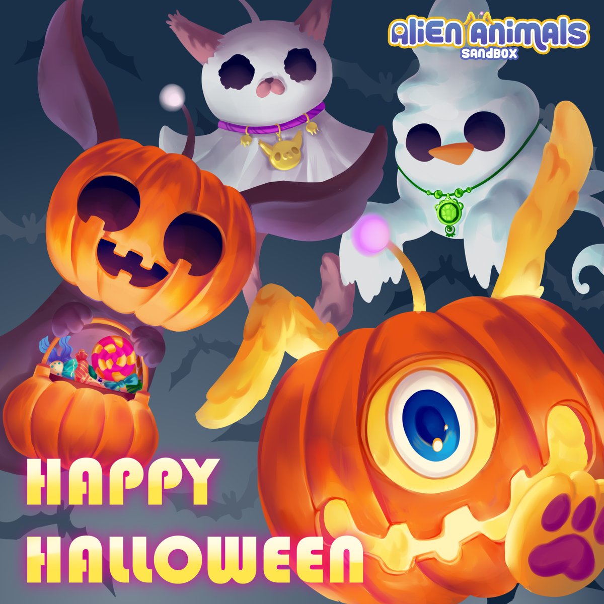 AlienAnimals's tweet photo. Happy Halloween from our spooky little friends! 👻🎃

#halloween #HALLOWEEN2021 https://t.co/miLaIziCHp