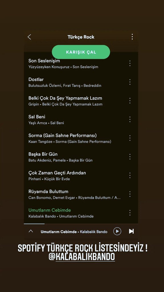Yeni şarkımız "Umutlarım Cebimde" Spotify' da Türkçe Rock listesinde !
<a href="/avrupamuzik/">Avrupa Müzik</a> <a href="/SpotifyTurkey/">.</a>
