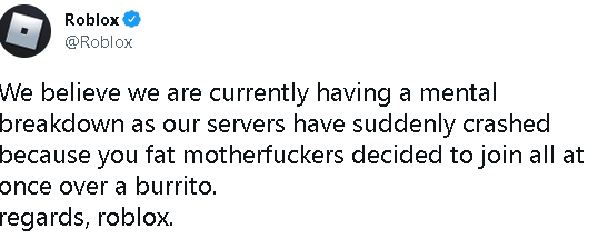 thomasisnotcap1's tweet photo. #robloxisdown
tragic series of events. https://t.co/ud0ANJx4MC