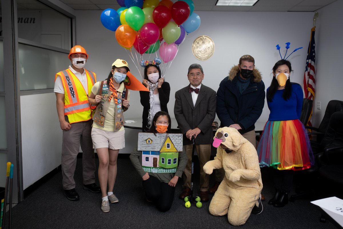 CMPeterKoo's tweet photo. Almost 12 years ago I was sworn in as a @nyccouncil #CouncilMember. As I look back at my time in office, I'm thankful for this opportunity of a lifetime. #HappyHalloween and may you enjoy life's UPs and downs and all the adventures in between! #Pixar #Up  #WildernessExplorers https://t.co/XuSsPDqM8o