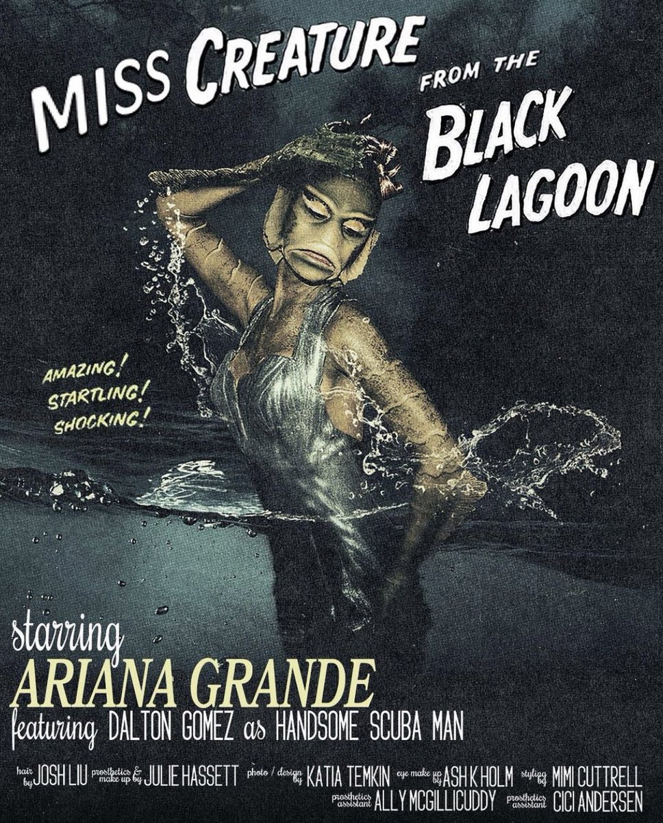 PopCrave's tweet photo. .@ArianaGrande shares her ‘Miss Creature From The Black Lagoon’ #Halloween2021 costume. https://t.co/nI3RnLnb1t