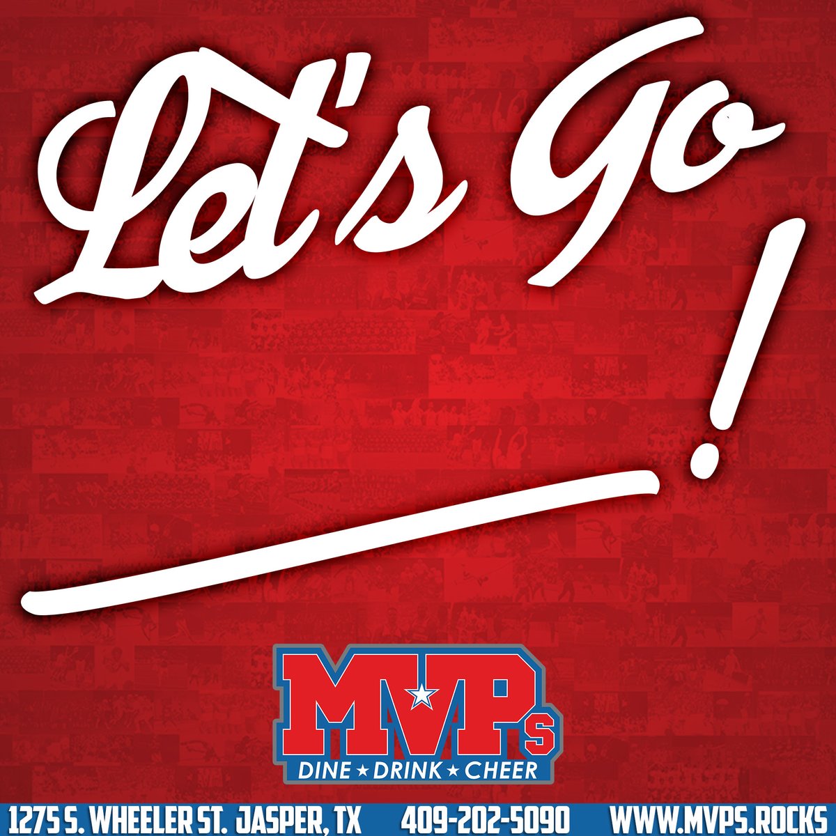 MVPsJasper's tweet photo. Who are you cheering for today? Join your friends at MVPs to Dine, Drink, &amp; Cheer!
𝘿𝙞𝙣𝙚 𝙞𝙣 𝙤𝙧 𝙊𝙧𝙙𝙚𝙧 𝙊𝙣𝙡𝙞𝙣𝙚 𝙖𝙩 https://t.co/hqsoxzhx0M 𝙛𝙤𝙧 𝙘𝙖𝙧𝙧𝙮 𝙤𝙪𝙩 𝙤𝙧 𝙙𝙚𝙡𝙞𝙫𝙚𝙧𝙮📍𝟏𝟐𝟕𝟓 𝐒. 𝐖𝐡𝐞𝐞𝐥𝐞𝐫 𝐒𝐭, 𝐉𝐚𝐬𝐩𝐞𝐫, 𝐓𝐱📞𝟒𝟎𝟗-𝟐𝟎𝟐-𝟓𝟎𝟗𝟎 https://t.co/nT3C3mPEAG