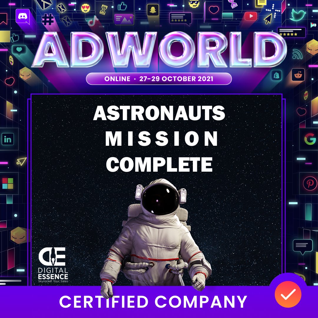 essenceadverts's tweet photo. We extremely enjoyed attending the "#AdWorldConference 2021"

We had the chance to discover the industry’s latest best practices, network, and speak with thought-leaders from Google, Facebook, Microsoft, Amazon, Ogilvy, and more about the future of marketing &amp; advertising. https://t.co/PrQmvVYTXW