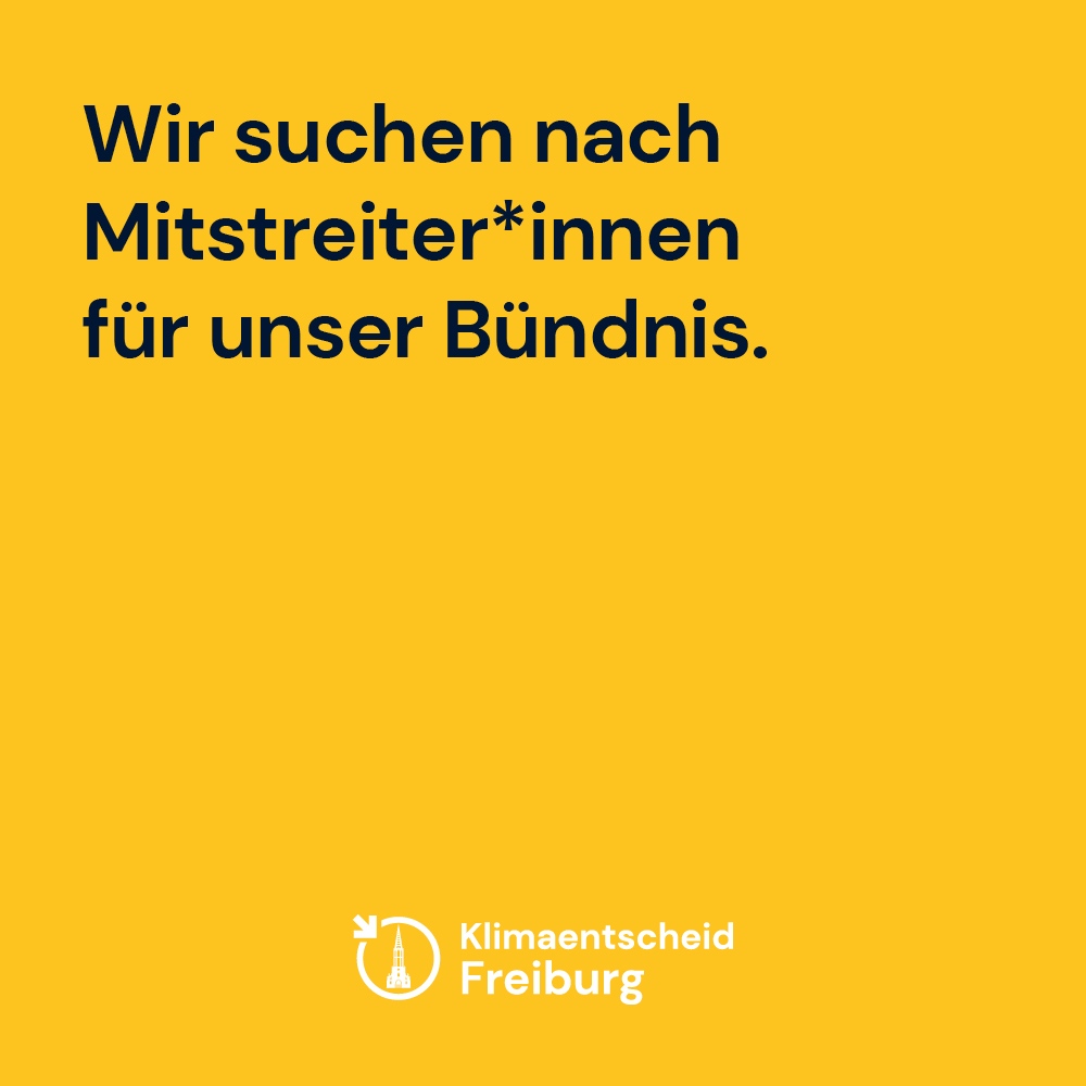 Die Politik war bisher zu langsam. Es liegt an uns Bürger*innen Bewegung reinzubringen. Du kannst dabei mithelfen Freiburg bis 2035 klimaneutral zu machen. Unterstütze den Klimaentscheid Freiburg.

#germanzero #freiburg #klimaneutral #klimanetscheid