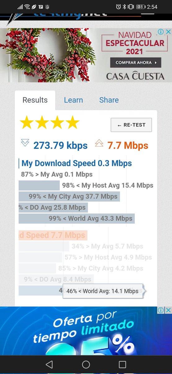 Segun el contrato que tengo con <a href="/altice_do/">Altice Dominicana</a> <a href="/SomosAlticeDo/">Somos Altice Dominicana</a> mi servicio de internet residencial debe ser 50 mbps bajando / 10 mbps subiendo.

<a href="/IndotelRD/">Instituto Dominicano de las Telecomunicaciones</a> <a href="/ProConsumidorRD/">ProConsumidor</a> <a href="/ClienteRD/">Cliente Dominicano</a> ver imágen

Prueba via testmy.net