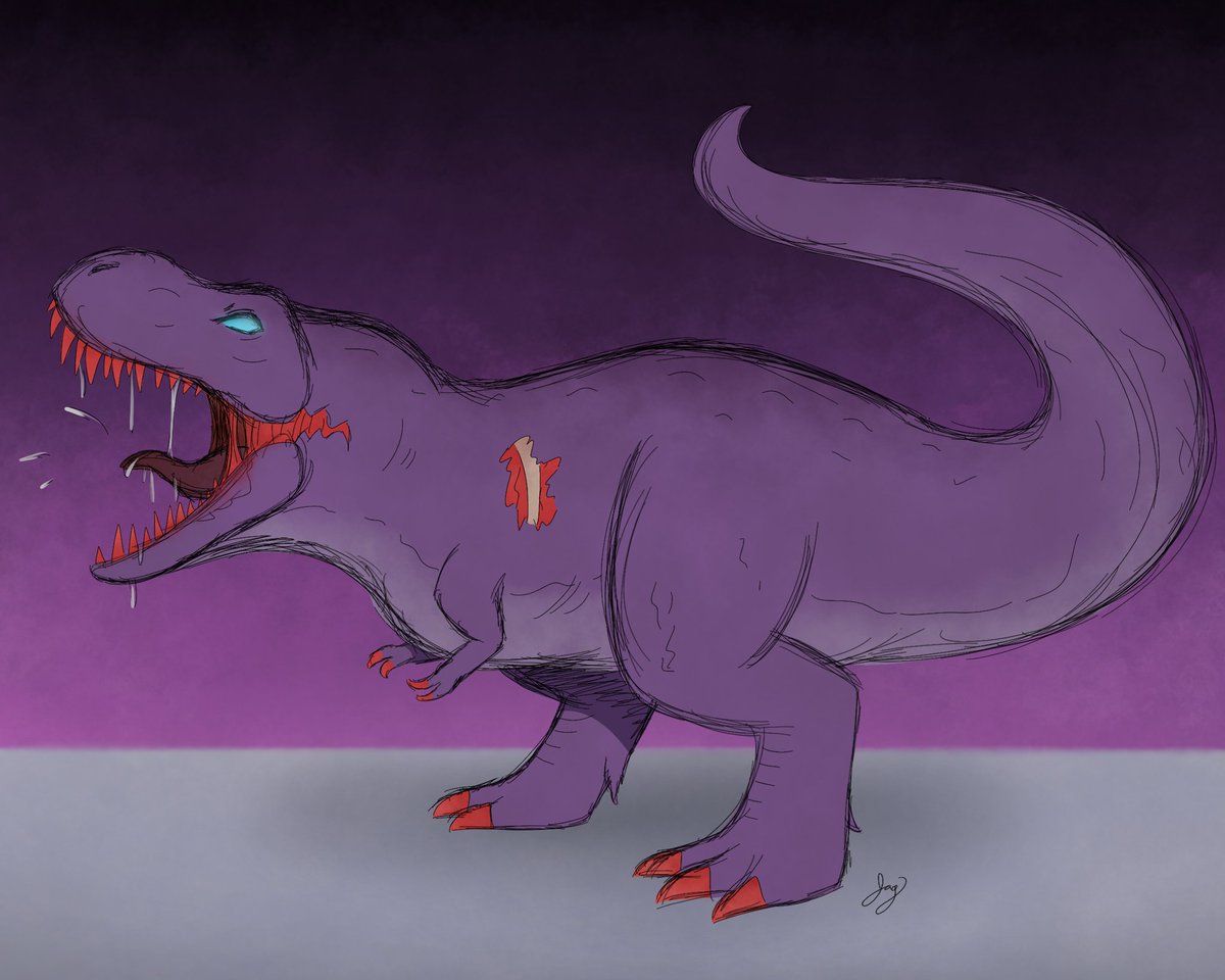 dinojagger13's tweet photo. happy halloween! here's a Z-rex from fossil fighters 🦖 https://t.co/YPCX7EbrjA