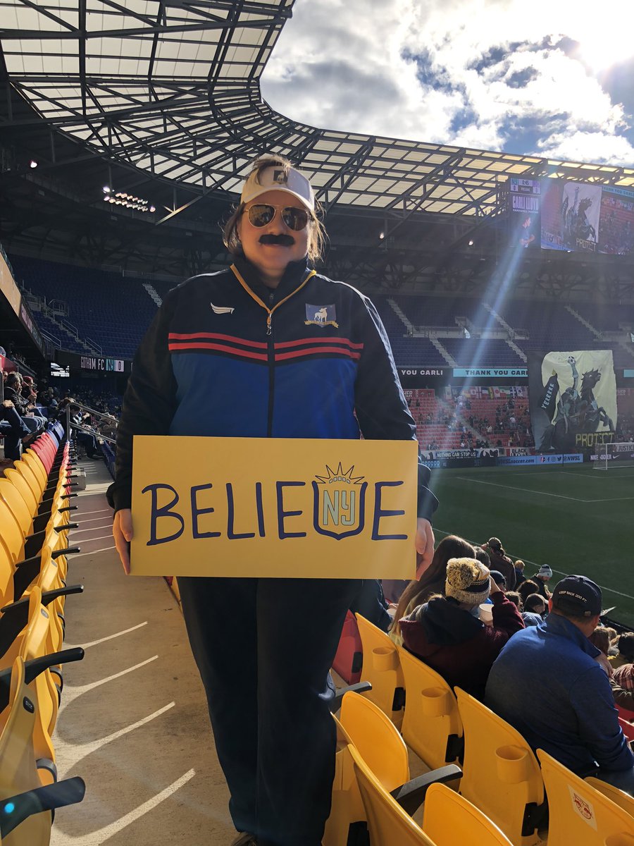 AmSpaceCadet's tweet photo. Ted Lasso roots for @GothamFC! 
#gothamfcfam #nwsl #tedlasso https://t.co/19Z7Ag03Je