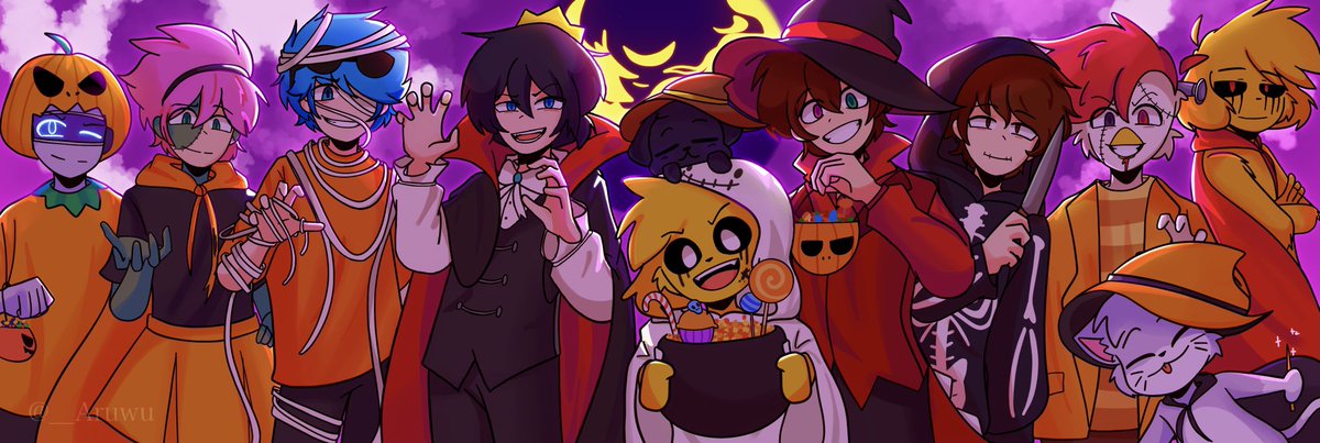 __Aruwu's tweet photo. ¡HAPPY HALLOWEEN!🎃✨🧡

#CoMPaS 

Lo hice como banner para que lo puedan usar si desean <“3 https://t.co/OUHZcbCcZW