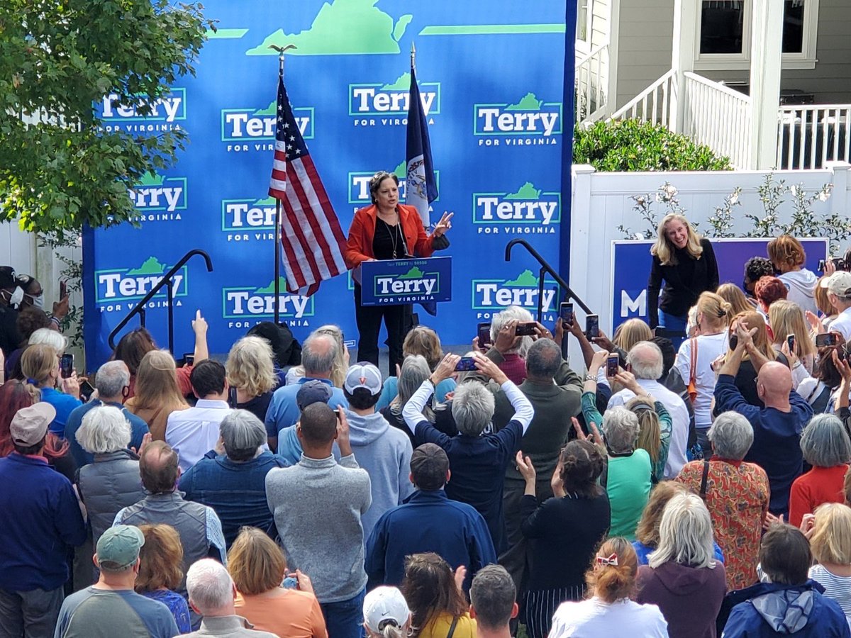 JennMcClellanVA's tweet photo. Incredible energy in Henrico with @SpanbergerVA07 and @TerryMcAuliffe! Democrats are fired up to protect our progress and elect Terry, @HalaAyala, @MarkHerringVA and our @VAHouseDems candidates on Tuesday. Let’s get it done! https://t.co/WYpv47kU1H