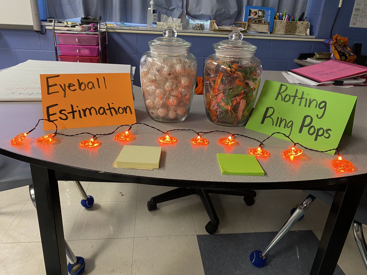 KaldewaySam's tweet photo. We estimated, we counted and then we wrote clues and created our own Esti-mystery. The jar and our clues went across the hall to see if they could figure it out👀 How many eyeballs are in the jar?? https://t.co/NCP003U8Wf