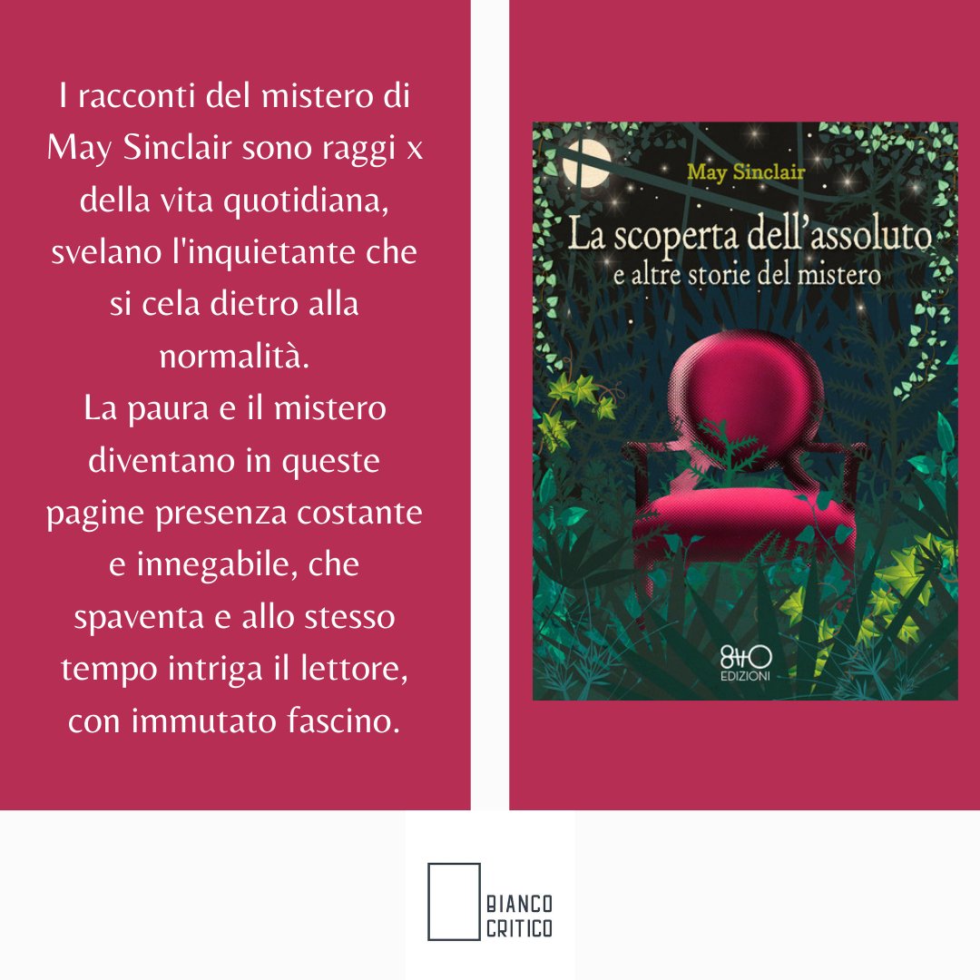 "Dal suo atteggiamento di quieta contemplazione capiva che era una creatura sana e felice. Era sano, lo sapeva. Eppure, no; non riusciva proprio a vederlo come tale. Era la sanità di lei, non la propria, in cui lui camminava".
🎃
May Sinclair • <a href="/8ttoEdizioni/">8tto edizioni</a> 
Traduzione <a href="/Cri_OCa/">Cristina Cigognini</a>