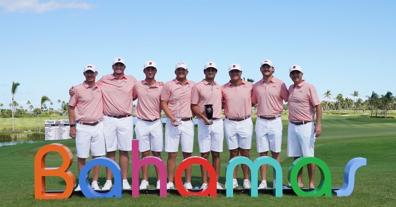 OleMissMGolf's tweet photo. A beautiful end to a beautiful weekend in the Bahamas!

A pair of trophies are coming back to Oxford as the Rebels and @JacksonSuber captured the team and individual titles at the #WhiteSandsBahamas to close out the fall season!

#HottyToddy