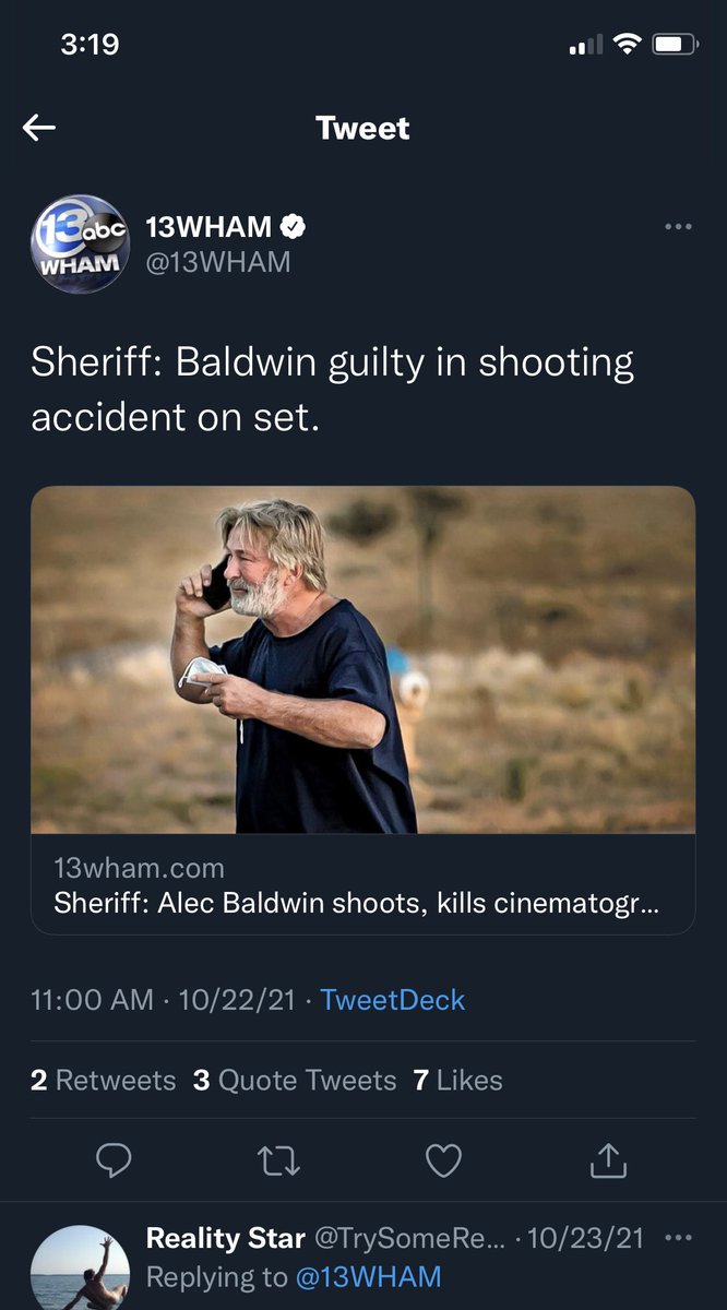 When did #ROC local news outlets turn into #FakeNews mouthpieces? <a href="/13Wham/">13WHAM</a> reports Alec Baldwin guilty. <a href="/GinnyRyan/">Ginny Ryan</a> <a href="/DonAlhart/">Don Alhart</a>, is this intentional?