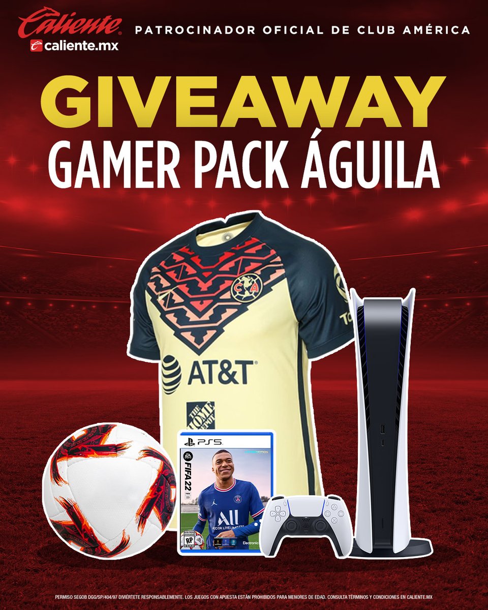 🚨GIVEAWAY DE 105 ANIVERSARIO🚨

 GANA UN SUPER PACK GAMER de <a href="/ClubAmerica/">Club América</a> CON CONSOLA,  JERSEY DE LOCAL, VIDEOJUEGO Y BALÓN DE LA LIGA MX 🎮🦅🔥

Dale 🔁 y ❤️
PARTICIPA AQUÍ: bit.ly/3brtORl

#MásAcciónMásDiversión
