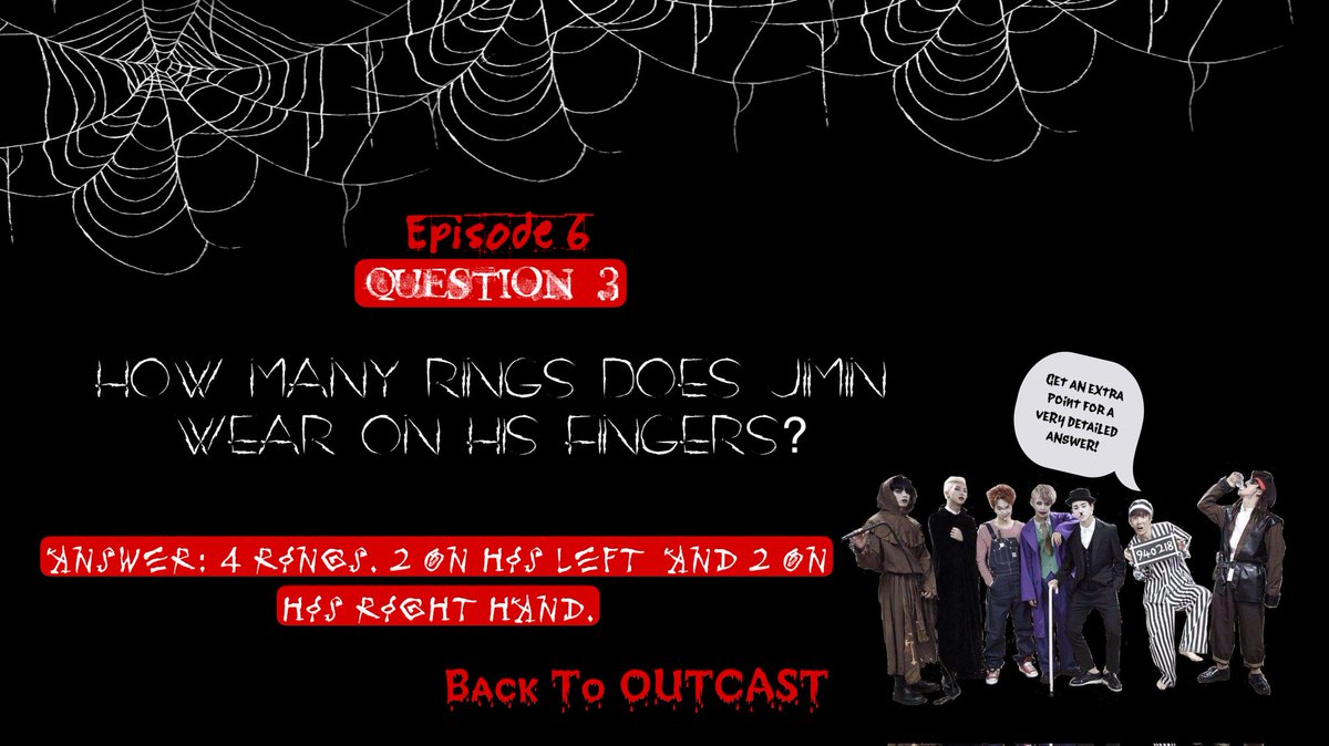 BTSSwitzerland's tweet photo. 👻: Are you guys still having fun with our #BTSOutcastNight Event 🇨🇭ARMYs?

👻: I hope so, because it's already time for #BackToOutcast Round 7..

🔗:https://t.co/tVgcoRpia7

👻: Here are the answers for the Questions of round 6... https://t.co/xCEtLUiicd