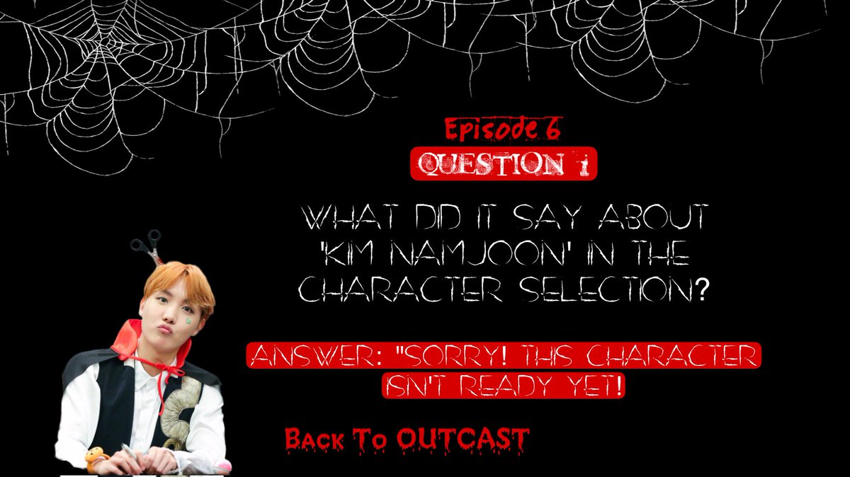 BTSSwitzerland's tweet photo. 👻: Are you guys still having fun with our #BTSOutcastNight Event 🇨🇭ARMYs?

👻: I hope so, because it's already time for #BackToOutcast Round 7..

🔗:https://t.co/tVgcoRpia7

👻: Here are the answers for the Questions of round 6... https://t.co/xCEtLUiicd