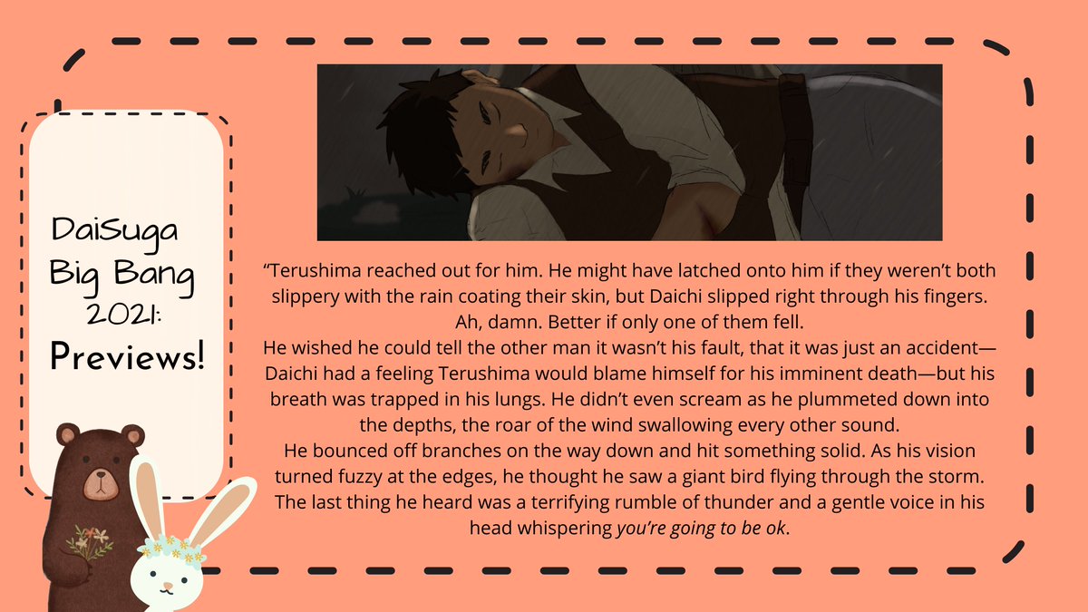 Oh god, IS Daichi going to be okay? We can’t believe we have to wait until posting dates to find out!

Writer: <a href="/AniNinjaSpaz/">Sara ✻ local WIP cryptid 👽</a>  
Artist: @flynnpaffdraws 
Beta Reader: <a href="/EmberGiala/">Ember Giala</a>