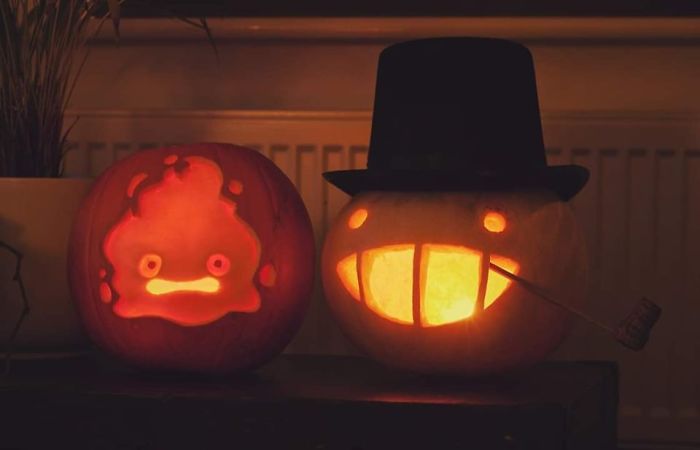 ElliottBlackwe3's tweet photo. Ghibli inspired pumpkins https://t.co/fyFCDVeNFh