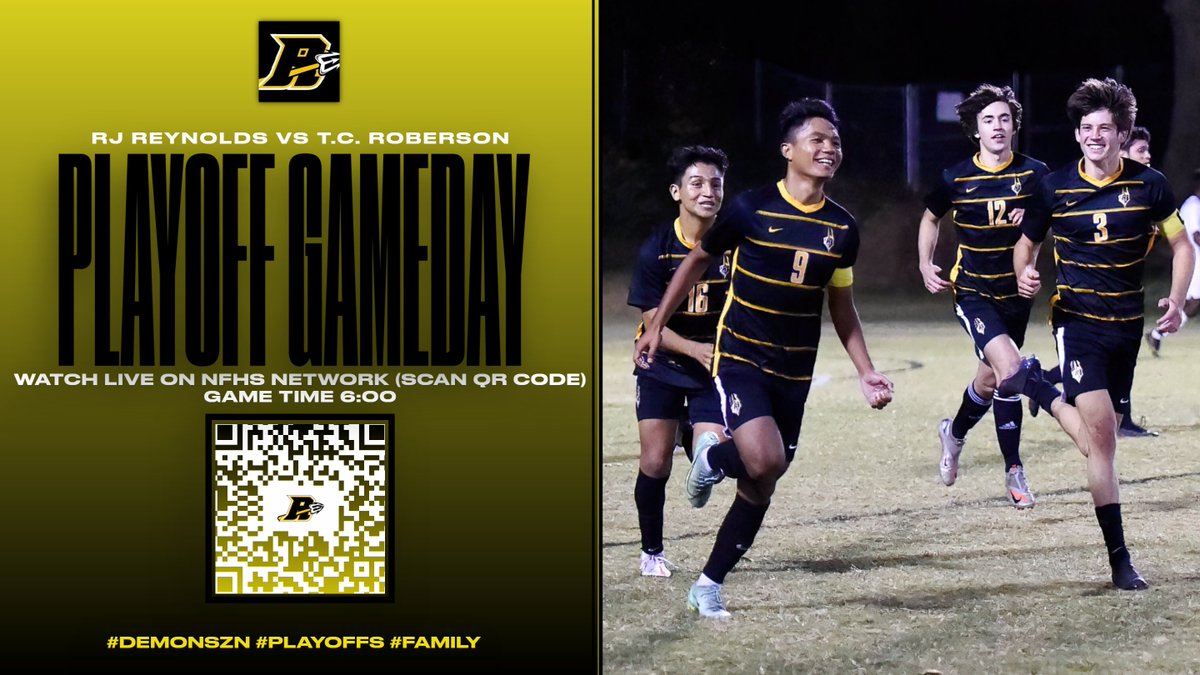 rjrmenssoccer's tweet image. Did somebody say road trip?
We need all the support we can get tomorrow night!!
Come in person, be loud, and get ROWDY!!

If you can't make it scan the QRCODE to watch online.

Please feel free to comment messages of encouragement for the team.
#DEMONSZN #PLAYOFFS #FAMILY