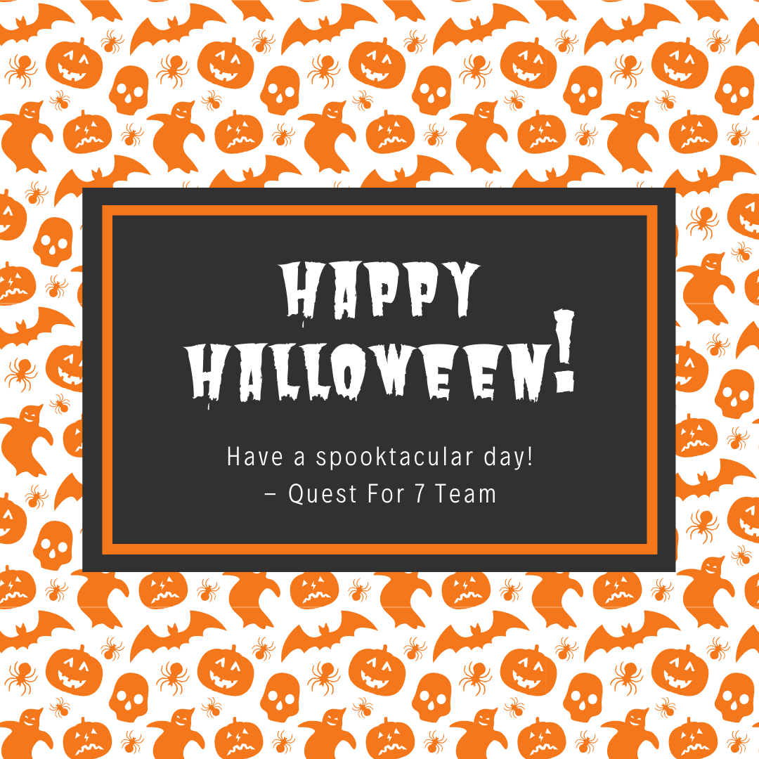 _quest7's tweet photo. We hope everyone has a fun and safe spooktacular day! Happy Halloween!
- Quest For 7 Team https://t.co/R5smWFxtGb