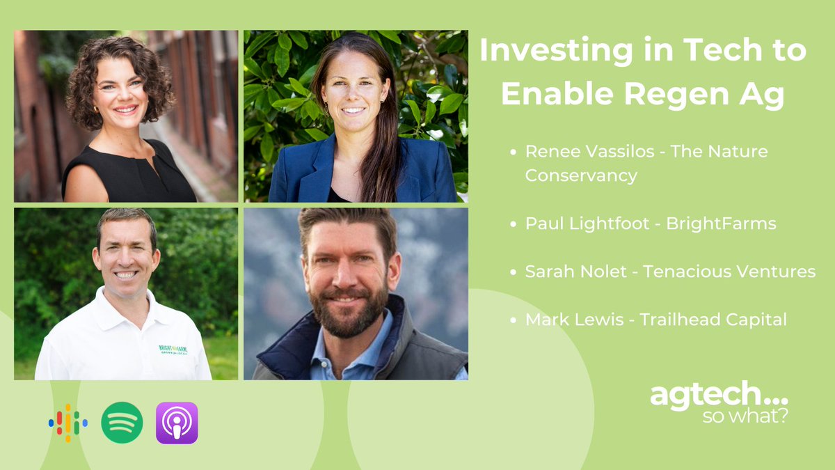 Investment into tech to help regen ag scale, is accelerating.

So how can VC be most effective? Is the model a good fit?

Hear from a panel of VCs in this space, at a recent  @Invest_RegenAg forum in California.
#agtech
#AgTwitter

🎧agtechsowhat.com/agtechsowhatep…