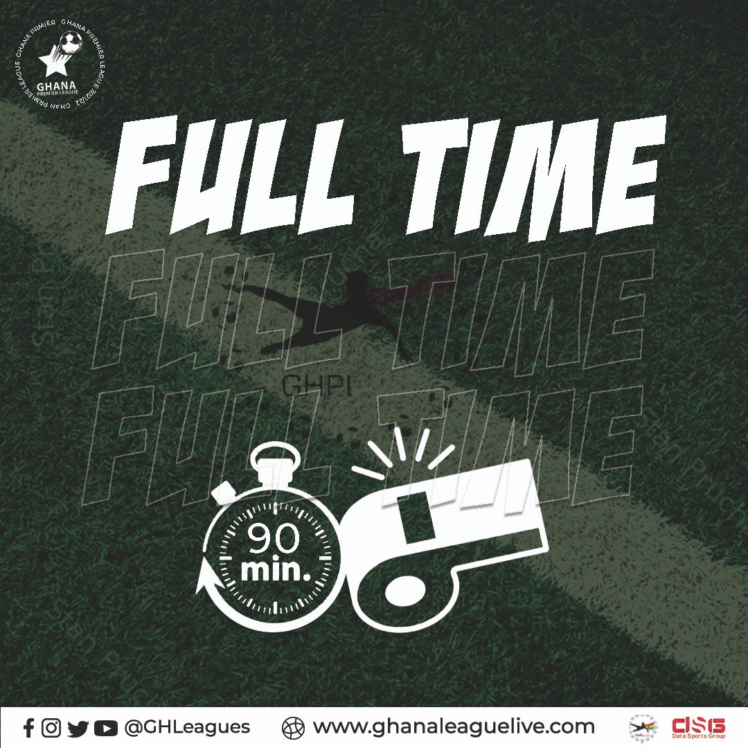 GHLeagues's tweet photo. FULL TIME: 

𝐏𝐫𝐢𝐝𝐞 𝐨𝐟 𝐭𝐡𝐞 𝐍𝐨𝐫𝐭𝐡 premier league return ended in a stalemate at Aliu Mahama Sports Stadium. 

RTU 1️⃣ 
Olympics 1️⃣ 

⚽️ [ David Abagna (pen)|| Raymond Oko Grippman ] https://t.co/k29tefylB1