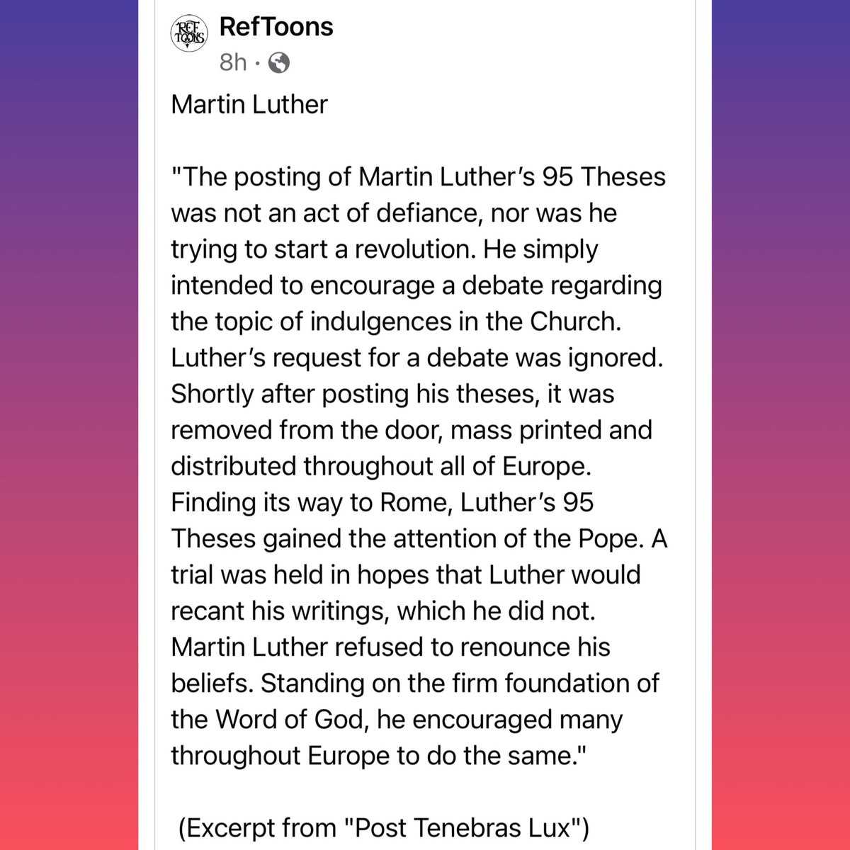 lumbrerablog's tweet photo. RT .@RefToons #Reforma504 #ReformationDay #HappyReformationDay https://t.co/dQLLU9nOgK