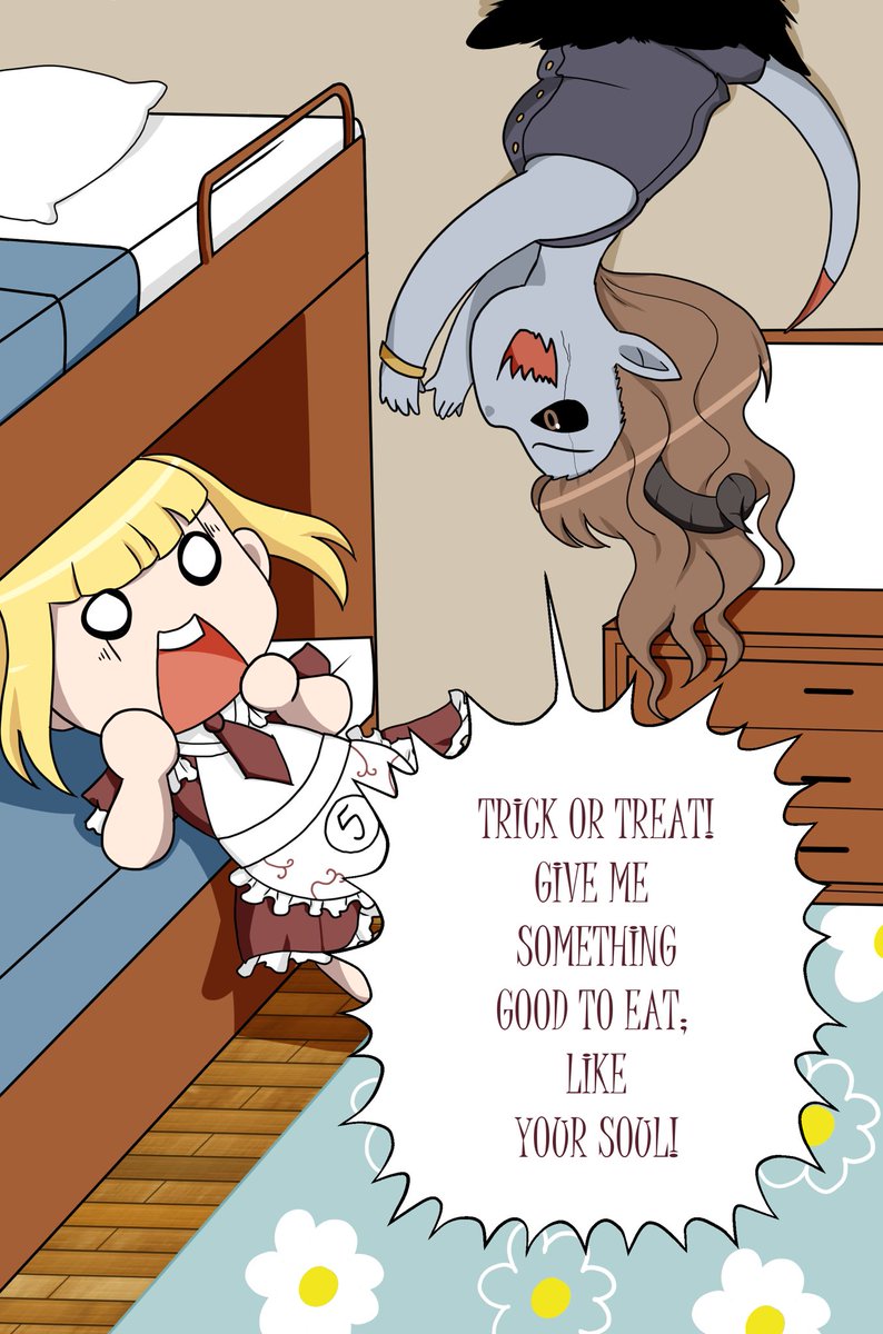 Crescentverse's tweet photo. Happy Halloween from Ionah and the crew! Be safe out there, or you might just lose your soul! 👻 #maidchronicles #HappyHalloween #ionah #comic #madeline https://t.co/RfTvlOQaaf