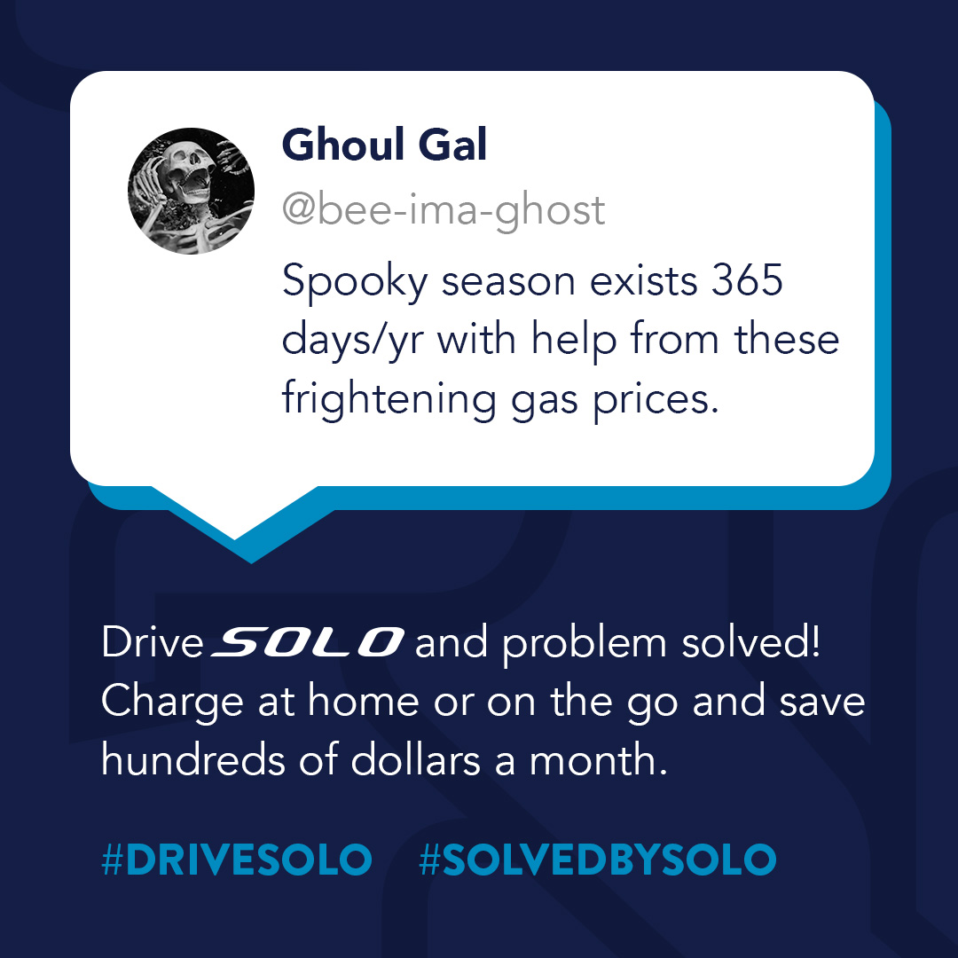 SOLO_Automotive's tweet photo. Don’t let the gas prices scare you. With SOLO, you just plug in while you’re parked. Learn more at https://t.co/xfNHOgI0wW.
#DriveSOLO #ElectraMeccanica #SOLOKeyMoment #ElectricCar #SolvedBySOLO https://t.co/lcITmeoZLJ