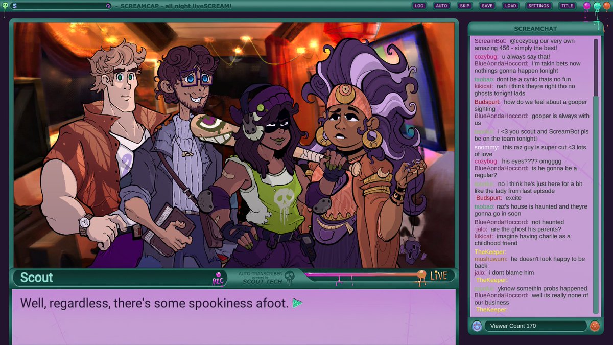 dude_jude_'s tweet photo. I wanted to share with everyone a spooky project I've been working on! This is ScreamCap - a visual novel about a rising team of live streaming paranormal investigators and what happens when one of their own is haunted by something they've never encountered before!👻❤️ https://t.co/T4812hFKkR