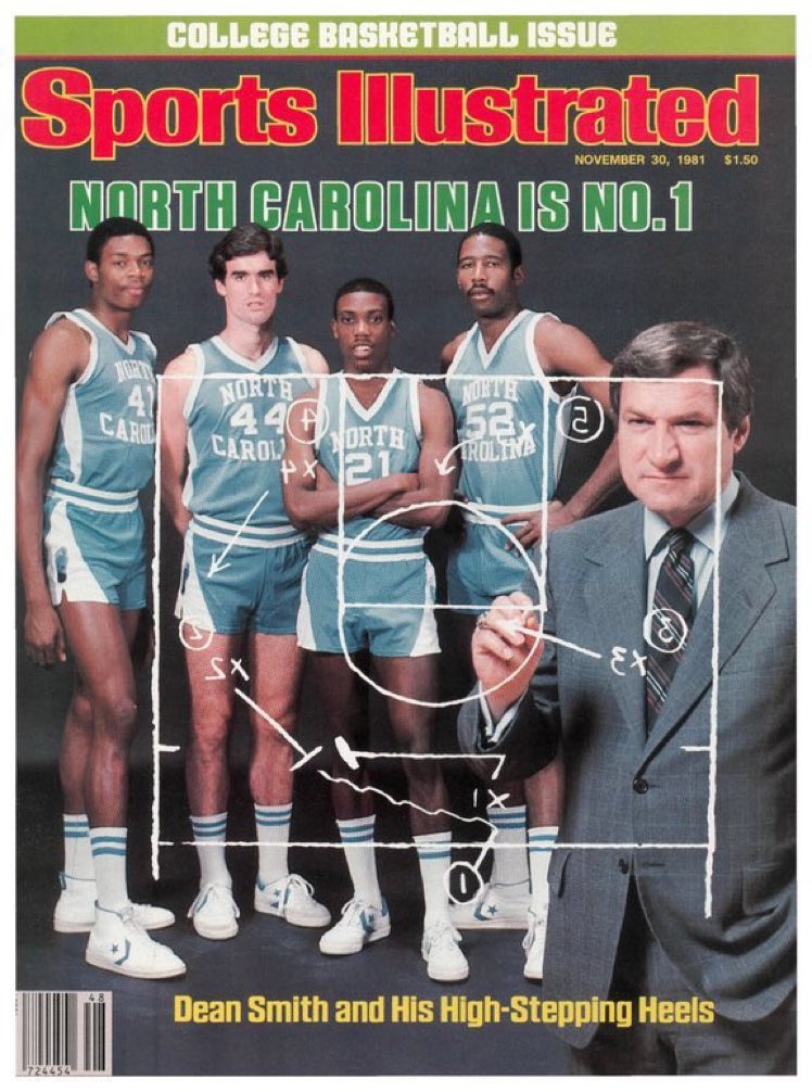 Super70sSports's tweet photo. I believe Dean Smith is drawing up a play here called "I just recruited Michael Jordan.” https://t.co/JnobxqhZ43