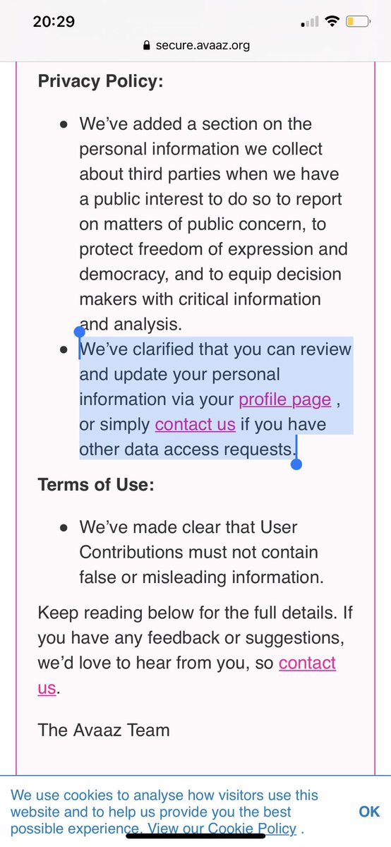 gavin_sneddon's tweet photo. @Avaaz Why do you default to sharing data with Facebook without active consent in breach of GDPR? https://t.co/qk51D7zkIX